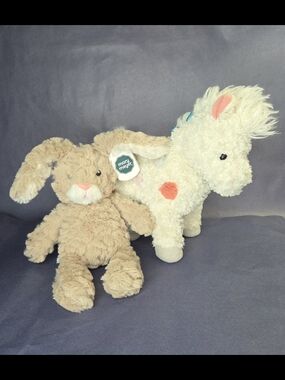 Mary Meyer Plush Bunny and Horse Set - Cream and Tan